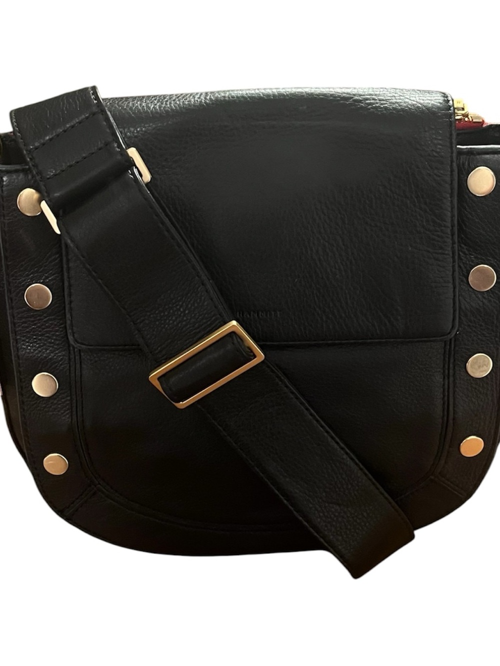 Hammitt Kelcey Large Black Saddle Bag Brushed Gold Hardware -Limited Edition